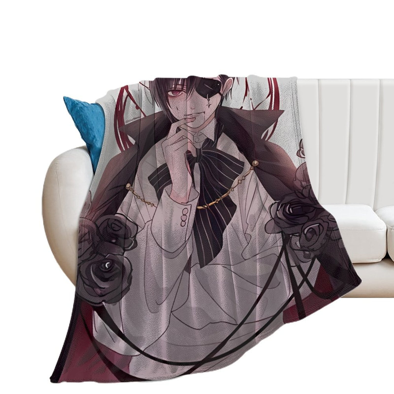 Black Butler Throw Blanket Flannel Anime for Girls Boys Men Women