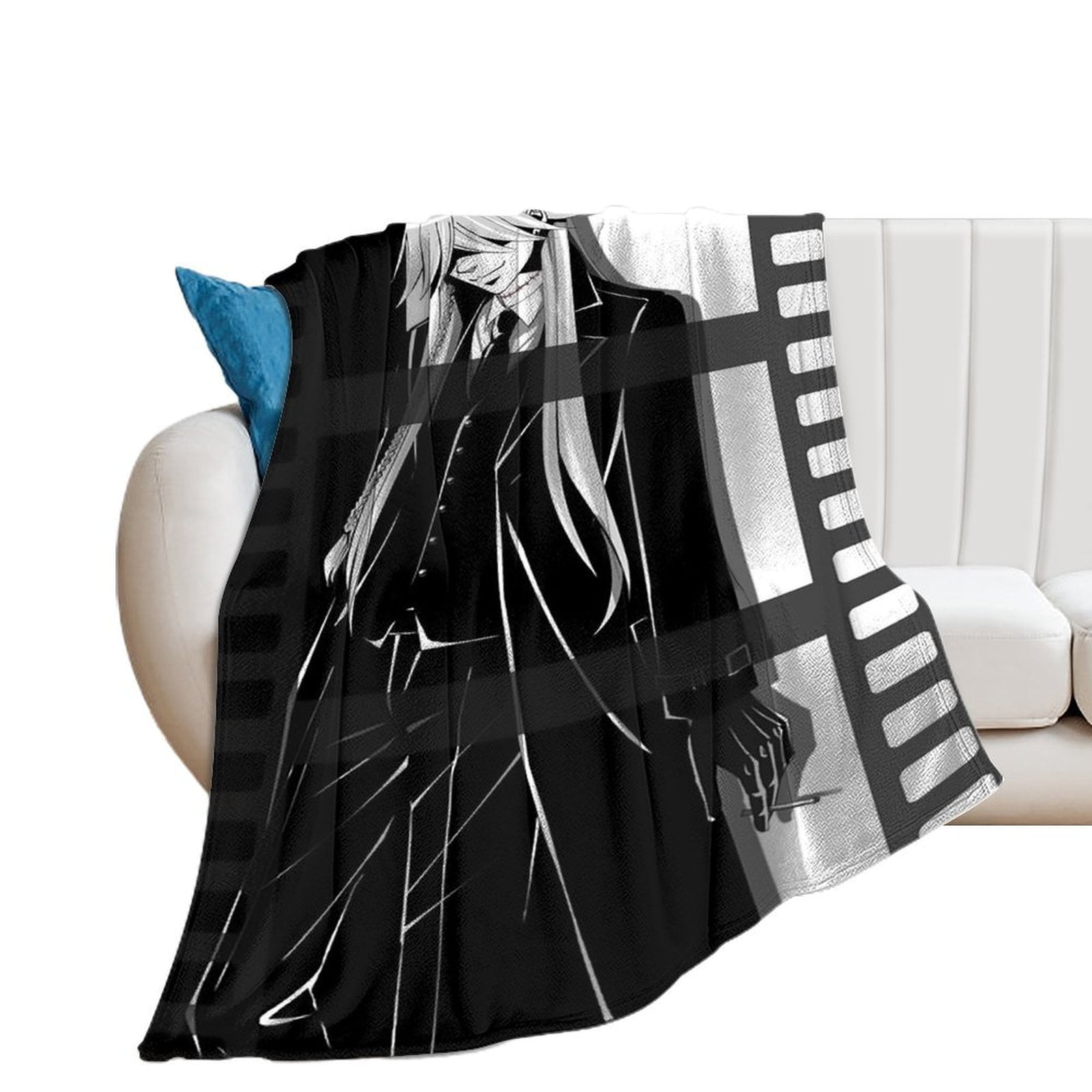 Black Butler Throw Blanket Flannel Anime for Girls Boys Men Women