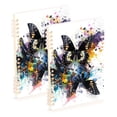 thumbnail image 1 of Black Butterflies Ring Binder Notebook Journey Note Diary College Ruled Spiral Notebook Study Loose Leaf Paper A5 60 Pages, 1 of 8