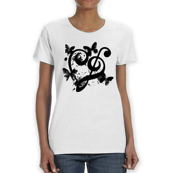 Black Butterflies T-Shirt Women -SPIdeals Designs, Female 4X-Large