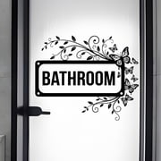 Black Butterfly Bathroom Door Stickers, Waterproof Self-Adhesive Wall Decals For Bathroom Restroom Home Decor, For Home Renters Apartment Dwellers Property Managers Daily