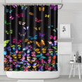thumbnail image 1 of Black Butterfly Colorful Wings Pattern Shower Curtain 72"x84" ,Bathroom Decorative Shower Curtains Set with 12 Hooks,Modern Waterproof Washable Shower Curtain, 1 of 6