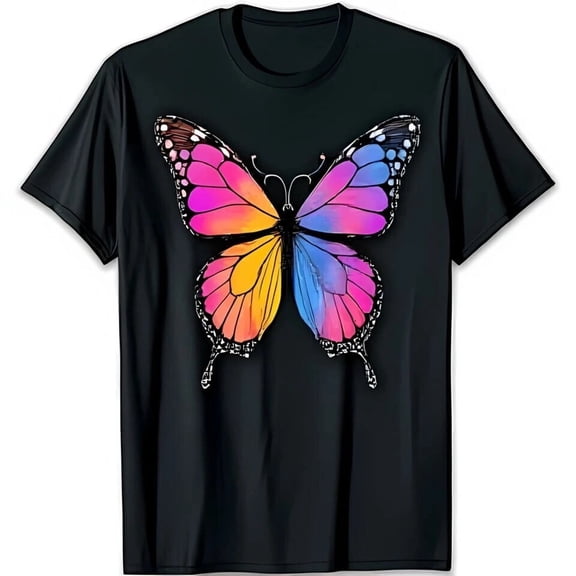 Black Butterfly Graphic T-Shirt – Stunning Design, Casual Unisex Tee