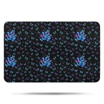 Black Butterfly Pattern Bathroom Rugs Mat,Non Slip Microfiber Bathroom Rug,Rubber Backing,Soft Bathroom Mats for Bathroom Floor,Tub and Shower,17x27in(43x68cm)