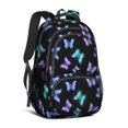 thumbnail image 1 of Black Butterfly Pattern Cute School Backpack Bag with Padded Back and Adjustable Shoulder Straps 16.9 X 12.6 X 5.9 Inches, 1 of 5