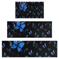 thumbnail image 1 of Black Butterfly Pattern Kitchen Rugs Sets Of 3,Kitchen Runner Rugs Non Skid Washable,Decorative Kitchen Floor Mats for Kitchen,Sink,Laundry,17"x30"+ 17"x47" + 17"x59", 1 of 6