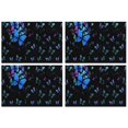 thumbnail image 1 of Black Butterfly Pattern Summer Placemats Table Placemats Set Of 4-Linen Kitchen Washable Placemats Table Mats 11.8"x17.7" Non-Slip Heat Resistant, 1 of 6