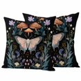 thumbnail image 1 of Black Butterfly Spring Outdoor Waterproof Pillow Covers, Summer Botanical Watercolor Decorative Square Throw Pillowcase Sofa Cushion Sham for Patio/Couch/Chair, 18"x18" 2 Pack, 1 of 8