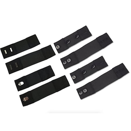 Black Button & Hook Waist Stretch Extender (8-Pk: 2 x Small 2 x Large) More of Me to Love