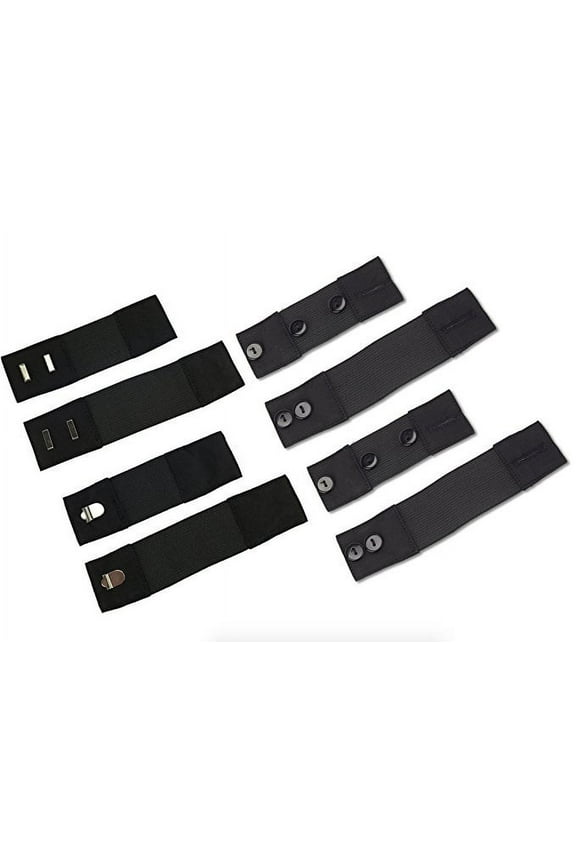 Black Button & Hook Waist Stretch Extender (8-Pk: 2 x Small 2 x Large) More of Me to Love