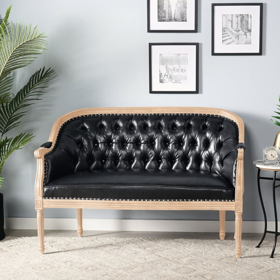 Black, Button Tufted, Tapered Birch - Kitchen Nook Seating for Meals