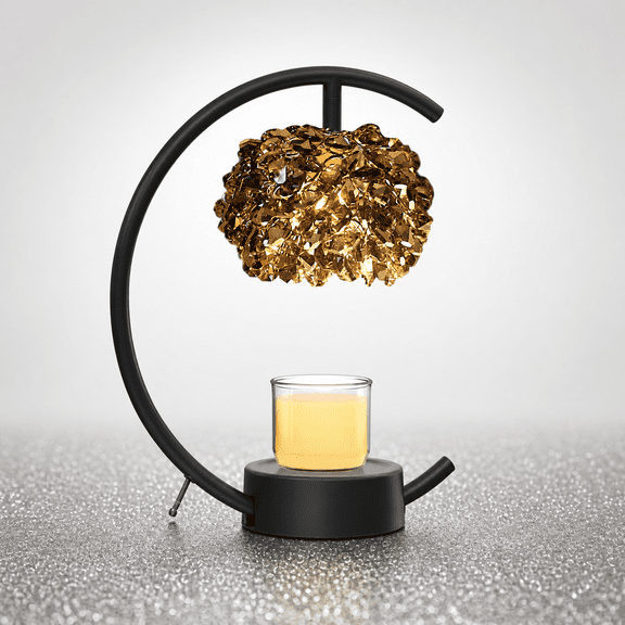 Black C-shaped Table Lamp for Jar Candles