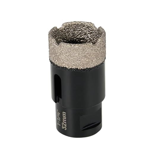 Black CANYON 1-1/4" Diamond Hole Saw, Vacuum Brazed Diamond Core Drill Bit for Porcelain Tile, Ceramic Tile, Granite, Marble, Quartz Stone & Glass, 32mm Hole Saw for Dry Drilling, 1 Pack