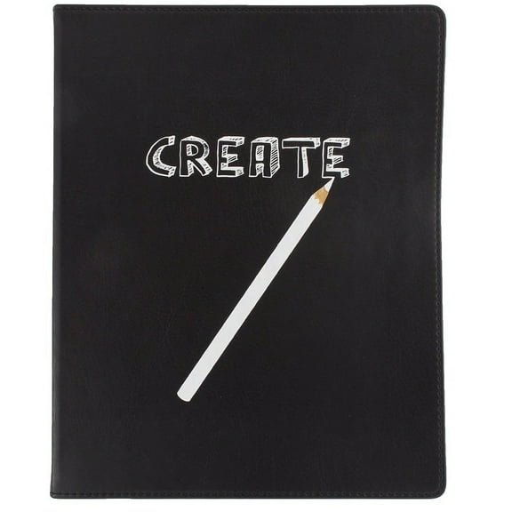 Black CREATE w Pencil Leather-like 8x10 Journal by Eccolo trade  LOFTY THINKING Collection