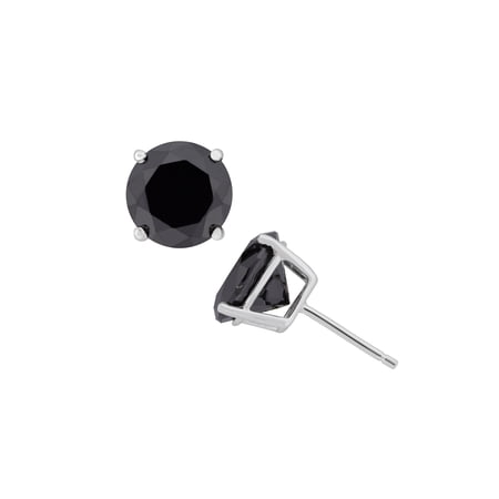 Black CZ Sterling Silver Stud Earrings