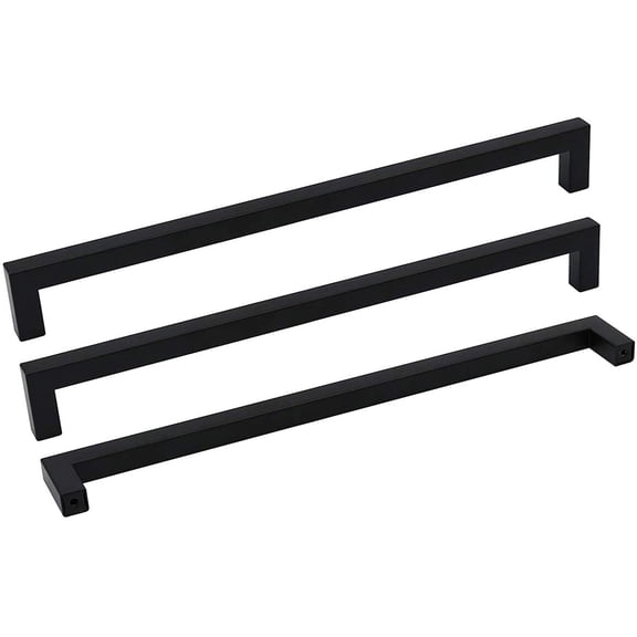 Black Cabinet Pulls Square Drawer Handles Kitchen Cabinet Handles Stainless Steel Modern Hardware for Kitchen 11-1/3in(288mm) 10Pack