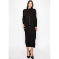 thumbnail image 1 of Black Cable Knit Button-Down Dress, S, 1 of 4