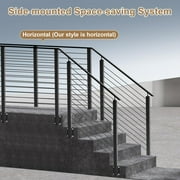Black Cable Railing Kit 38 Inch Post Kit Complete Cable Railing System for Decks Length Adjustable Easy DIY with Paper User Guide