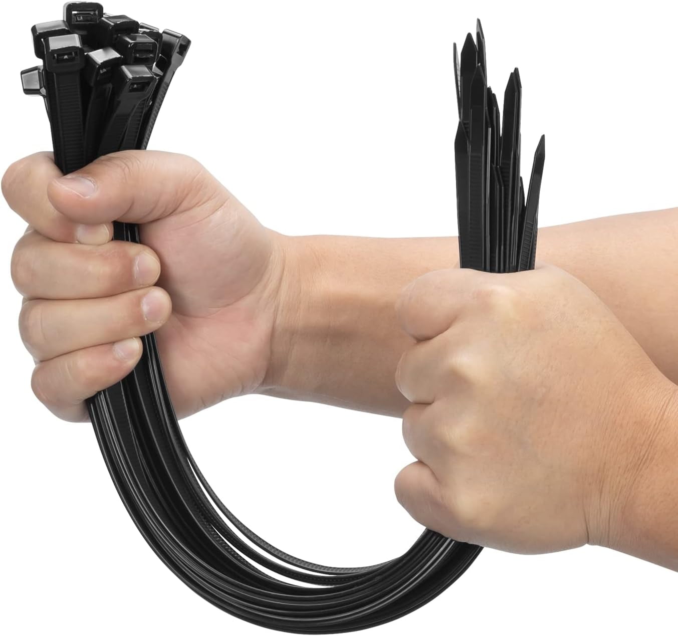 Black Cable Ties Heavy Duty 100 PCS, 500mm x 9mm Long with 80 KGS Ultra Strong Tensile Strength
