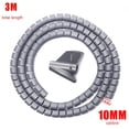thumbnail image 1 of Black Cable Wire Protector Cable Organizer Management Pipe Flexible Wire Wrap Line Coiled Tube Office Cord Sleeve Cover 3M, 1 of 10