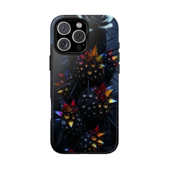 Black Cactus Glass Shards Abstract Case for iPhone 11-17 Pro Max