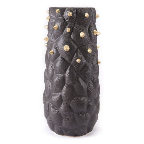 Black Cactus Vase Large Black And Gold