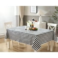 thumbnail image 1 of Black Café Bistro Tavern Check 52 x 52 inch Square Vinyl Dining Tablecloth with Flannel Backing, 1 of 6
