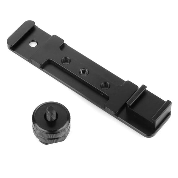 Black Camera Mount Adapter SLR Camera 1/4 Dual Hot Shoe Bracket DLSR TTL Flash Led Light DV SLR Rig Extension Bar 120*25MM