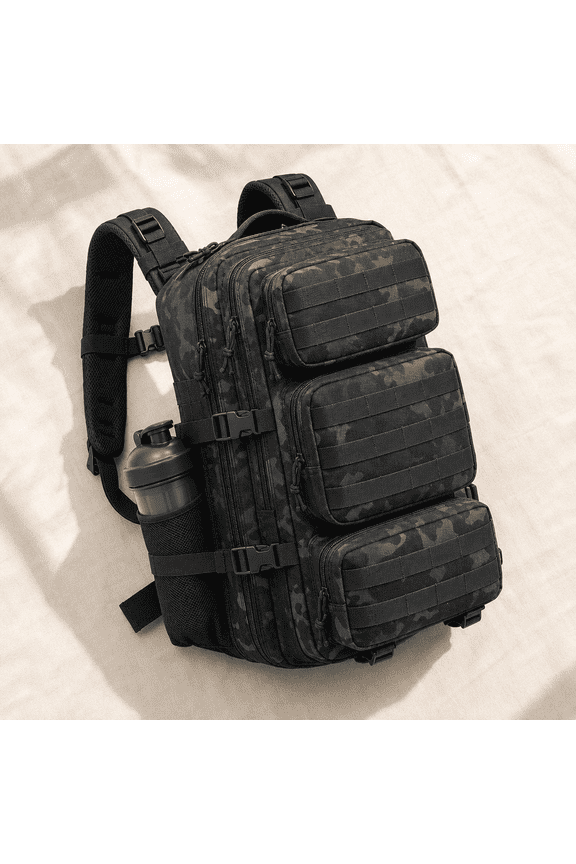 Black Camo 25L Daypack Hiking Rucksack