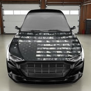 Black Camo American Flag Car Hood Sticker | Vinyl Protective Film Suitable For Large SUV and Pickup Trucks, Universally Applicable