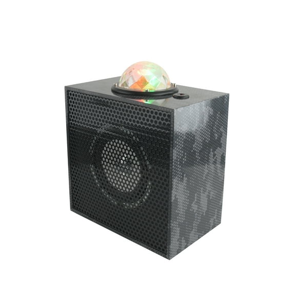 Black Camo Beat Box - Bluetooth Speaker with Laser Lights - (WE-BEAT BOX-BLK CAMO)