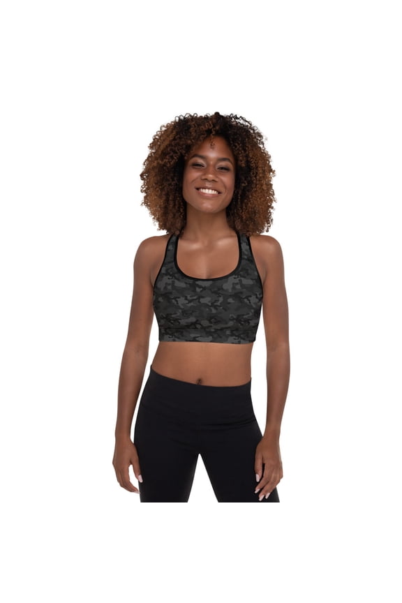Black Camo Sports Bra (Black)