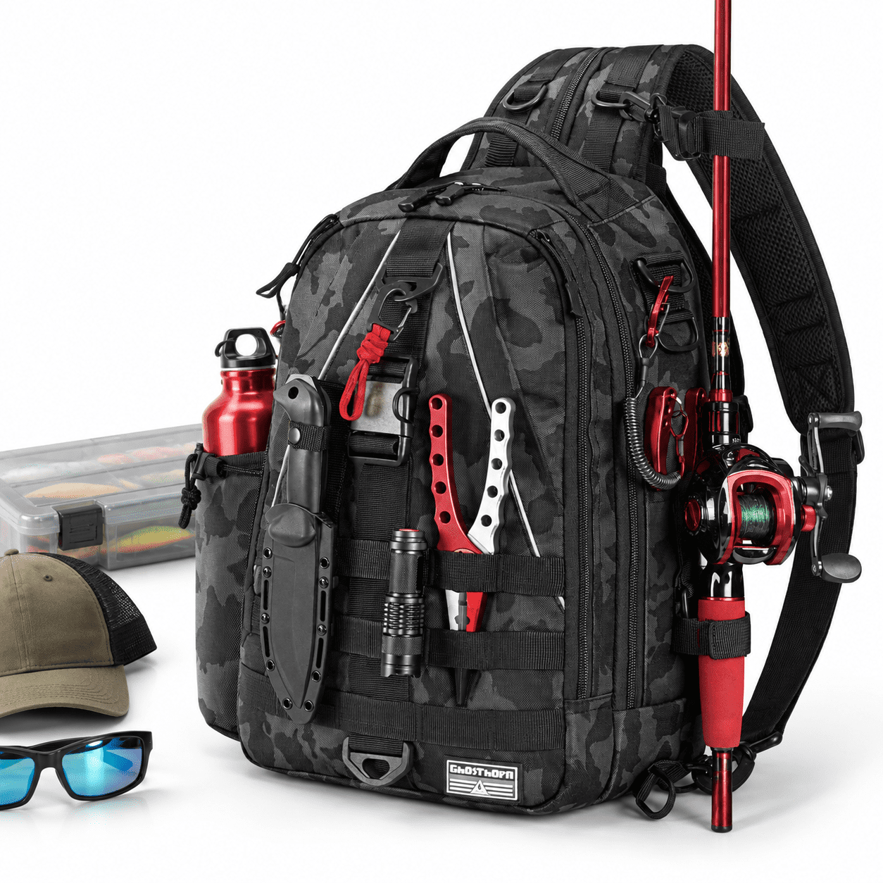 Black Camouflage Medium Bag Only Lightweight Multi-Use Fishing Tackle ...