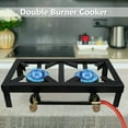 Black Camp Stove Double Burner Cast Iron Propane Gas LPG Outdoor BBQ