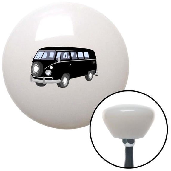 Black Camper White Retro Shift Knob with M16 x 1.5 Insert Shifter Auto Manual Brody