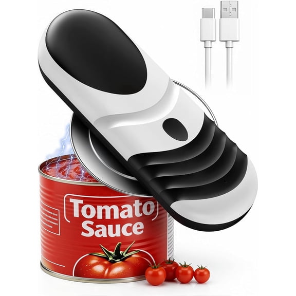 Black Can Opener Electric One Touch Automatic Electric Can Opener | One touch operation, built-in magnetic lid catcher. Food safe, friendly for arthritis hands, practical home kitchen tool