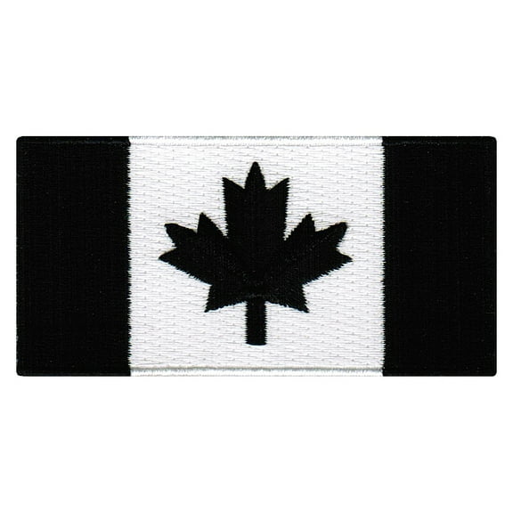 Black Canada Flag Embroidered Iron-on Patch