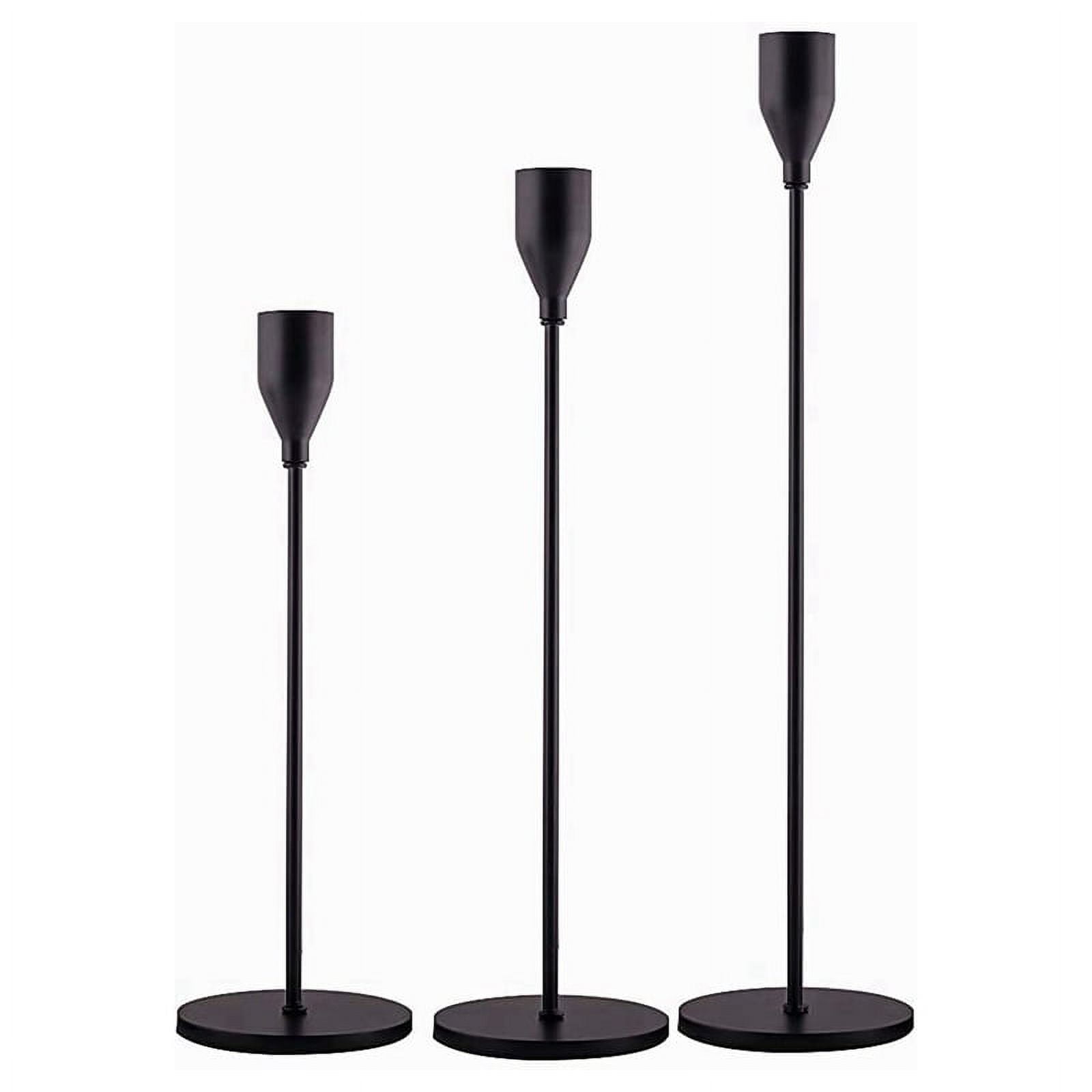 Black Candle Holders 3 for Taper Candles, Decorative Candlestick Holder ...