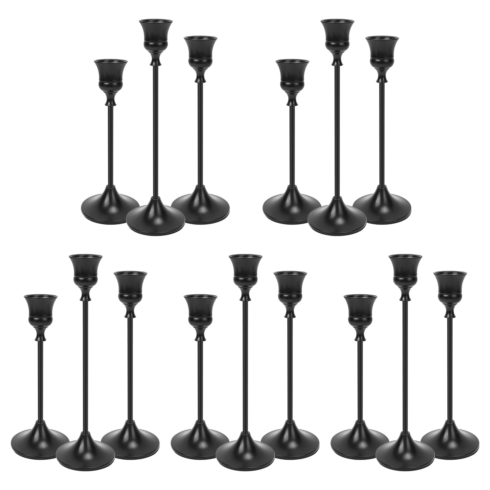Black Candlestick Holders Matte Black Candle Holders Metal Candle ...