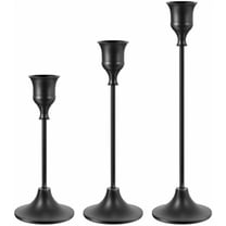 Black Candlestick Holders Taper Candle Holders, Set of 3 Vintage Candle Sticks Holder Decor Used as Fireplace Mantel or Table Centerpieces for Wedding, Dinning, Party