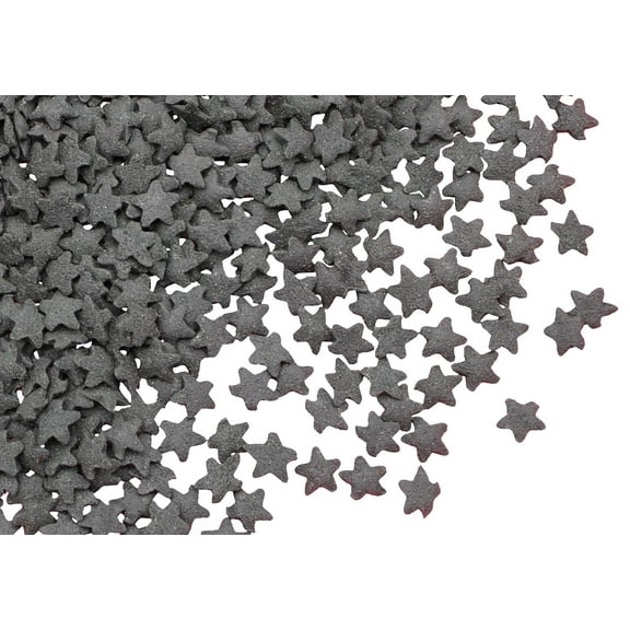 Black Candy Stars Sprinkles Confetti-8 Ounce-Halloween Cake Toppers-For Ice Cream or Cupcakes-Star Shaped Edible Candy