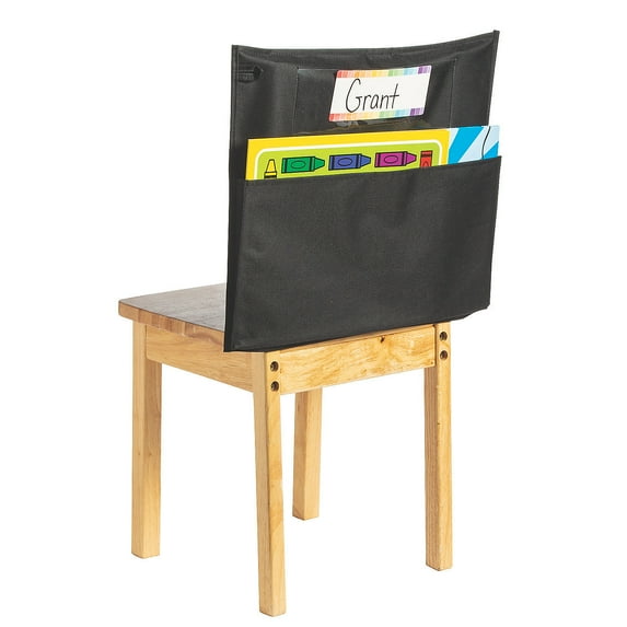 Black Canvas Classroom Organizer Chair Covers, Educational, Party Supplies, 6 Pieces