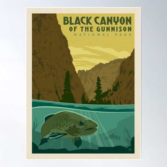 Black Canyon Of The Gunnison National Park Poster Wall Art, Modern Wall Decor For Living Room Bedroom, 24x36 UNFRAMED