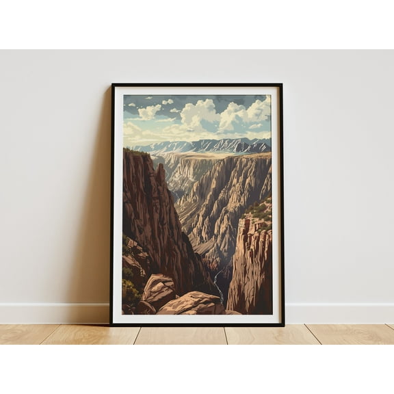 Black Canyon of the Gunnison National Park Poster Minimalist Art Print Landscape Scenery Nature Art Wall Decor - Poster Unframed