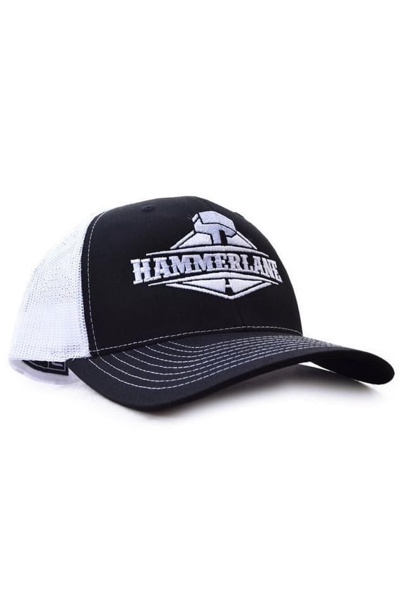 Black Trucker Hat with White Mesh Back
