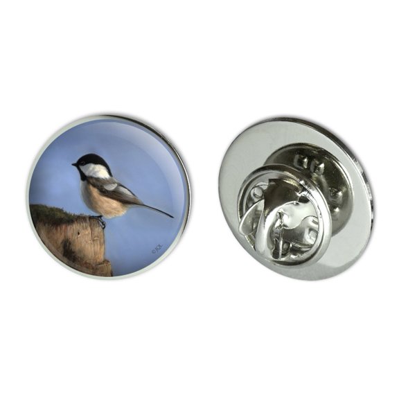 Black-Capped Chickadee Songbird Bird Metal 0.75" Lapel Hat Pin Tie Tack Pinback