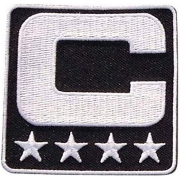 Black Captain C Patch Iron On for Football Jersey ()