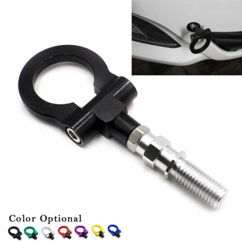 Black Car CNC Aluminum Front Rear Bumper Tow Hook Trailer Tow Bar for JDM Racing