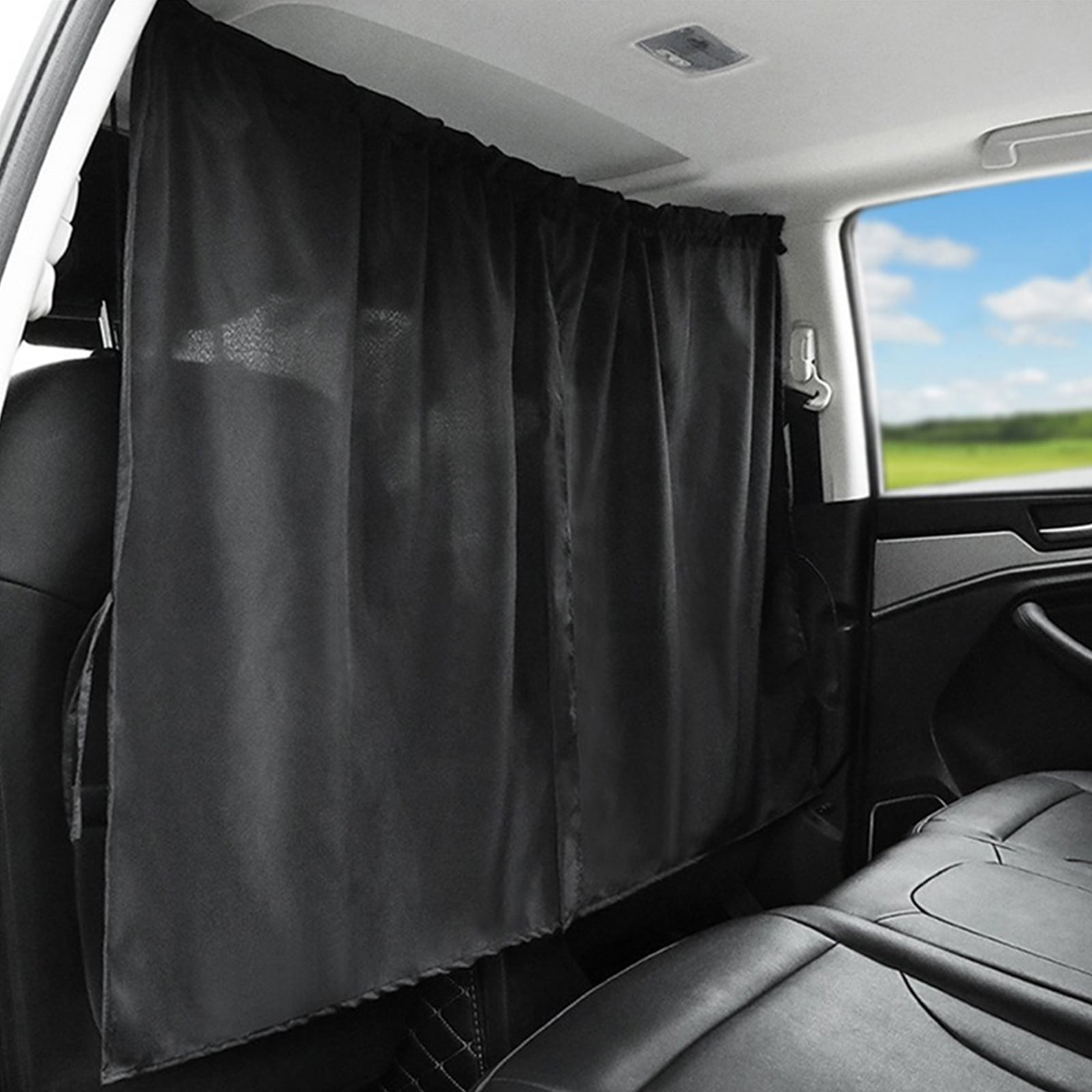 Black Car Divider Privacy Curtains,54x32 Sun Shades Side Window