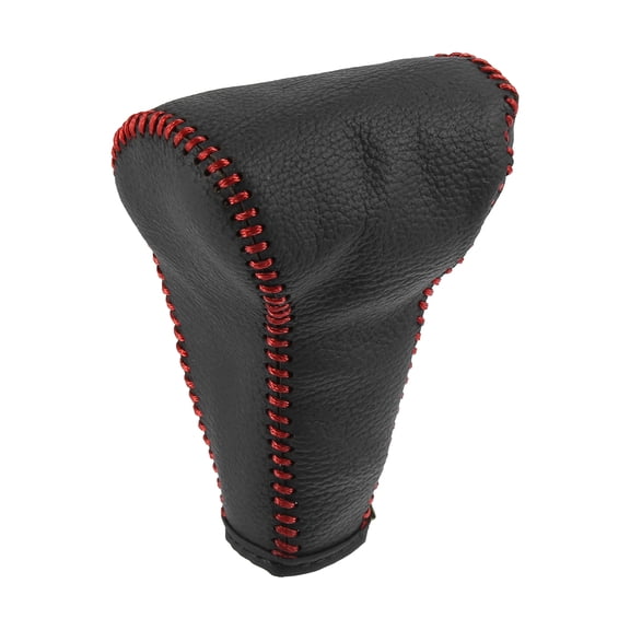 Black Car Faux Leather Gear Shift Knob Cover Transmission Shift Boot Lever for Honda CR-V 2017-2021 Red Stitches